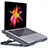 NoteBook Halter Halterung Kühler Cooler Kühlpad Lüfter Laptop Ständer 9 Zoll bis 16 Zoll Universal M16 für Huawei MateBook D15 (2020) 15.6 Grau