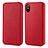 Schutzhülle Flip Tasche Leder für Apple iPhone X Rot