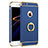 Schutzhülle Luxus Metall Rahmen und Kunststoff mit Fingerring Ständer A01 für Apple iPhone 6S Blau