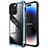 Schutzhülle Luxus Metall Rahmen und Kunststoff Schutzhülle Tasche LF6 für Apple iPhone 14 Pro Max Blau