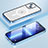 Schutzhülle Luxus Metall Rahmen und Kunststoff Schutzhülle Tasche mit Mag-Safe Magnetic Magnetisch LF1 für Apple iPhone 14 Plus Blau