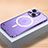 Schutzhülle Luxus Metall Rahmen und Kunststoff Schutzhülle Tasche mit Mag-Safe Magnetic Magnetisch QC1 für Apple iPhone 13 Violett