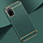 Schutzhülle Luxus Metall Rahmen und Kunststoff Schutzhülle Tasche P02 für Oppo A53s 5G Nachtgrün