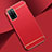 Schutzhülle Luxus Metall Rahmen und Kunststoff Schutzhülle Tasche P02 für Oppo A53s 5G Rot
