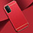 Schutzhülle Luxus Metall Rahmen und Kunststoff Schutzhülle Tasche P02 für Oppo A54 5G Rot