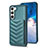 Silikon Hülle Handyhülle Gummi Schutzhülle Flexible Leder Tasche BF1 für Samsung Galaxy S22 Plus 5G Grün