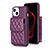 Silikon Hülle Handyhülle Gummi Schutzhülle Flexible Leder Tasche BF3 für Apple iPhone 15 Violett