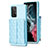 Silikon Hülle Handyhülle Gummi Schutzhülle Flexible Leder Tasche BF4 für Samsung Galaxy A52 4G Hellblau