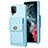 Silikon Hülle Handyhülle Gummi Schutzhülle Flexible Leder Tasche BF4 für Samsung Galaxy M12 Hellblau