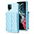 Silikon Hülle Handyhülle Gummi Schutzhülle Flexible Leder Tasche BF5 für Samsung Galaxy A12 Nacho Hellblau