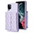 Silikon Hülle Handyhülle Gummi Schutzhülle Flexible Leder Tasche BF5 für Samsung Galaxy M12 Helles Lila