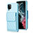 Silikon Hülle Handyhülle Gummi Schutzhülle Flexible Leder Tasche BF6 für Samsung Galaxy A12 5G Hellblau