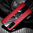 Silikon Hülle Handyhülle Gummi Schutzhülle Flexible Leder Tasche mit Magnetisch Fingerring Ständer für Huawei Honor 30 Pro Rot