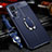 Silikon Hülle Handyhülle Gummi Schutzhülle Flexible Leder Tasche mit Magnetisch Fingerring Ständer für Xiaomi Mi 12 5G Blau