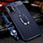 Silikon Hülle Handyhülle Gummi Schutzhülle Flexible Leder Tasche mit Magnetisch Fingerring Ständer für Xiaomi Poco F3 GT 5G Blau