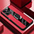 Silikon Hülle Handyhülle Gummi Schutzhülle Flexible Leder Tasche mit Magnetisch Fingerring Ständer PB1 für Xiaomi Poco X5 Pro 5G Rot