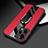 Silikon Hülle Handyhülle Gummi Schutzhülle Flexible Leder Tasche mit Magnetisch Fingerring Ständer PB1 für Xiaomi Redmi Note 12 Explorer Rot