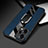 Silikon Hülle Handyhülle Gummi Schutzhülle Flexible Leder Tasche mit Magnetisch Fingerring Ständer PB1 für Xiaomi Redmi Note 12 Pro 5G Blau