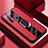 Silikon Hülle Handyhülle Gummi Schutzhülle Flexible Leder Tasche mit Magnetisch Fingerring Ständer PB1 für Xiaomi Redmi Note 8 (2021) Rot