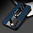 Silikon Hülle Handyhülle Gummi Schutzhülle Flexible Leder Tasche mit Magnetisch Fingerring Ständer PB2 für Vivo V27 5G Blau
