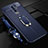 Silikon Hülle Handyhülle Gummi Schutzhülle Flexible Leder Tasche mit Magnetisch Fingerring Ständer S01 für Xiaomi Redmi 9 Prime India Blau