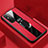 Silikon Hülle Handyhülle Gummi Schutzhülle Flexible Leder Tasche mit Magnetisch Fingerring Ständer T01 für Huawei Honor X10 Max 5G Rot