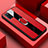 Silikon Hülle Handyhülle Gummi Schutzhülle Flexible Leder Tasche mit Magnetisch Fingerring Ständer T01 für Oppo A52 Rot