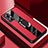 Silikon Hülle Handyhülle Gummi Schutzhülle Flexible Leder Tasche mit Magnetisch S01 für Oppo Reno7 Z 5G Rot