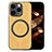 Silikon Hülle Handyhülle Gummi Schutzhülle Flexible Leder Tasche mit Magnetisch S02D für Apple iPhone 15 Pro Max Gelb
