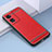 Silikon Hülle Handyhülle Gummi Schutzhülle Flexible Leder Tasche S03 für Oppo A97 5G Rot