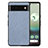 Silikon Hülle Handyhülle Gummi Schutzhülle Flexible Leder Tasche S03D für Google Pixel 6a 5G Blau