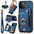 Silikon Hülle Handyhülle Gummi Schutzhülle Flexible Leder Tasche SD1 für Apple iPhone 14 Pro Blau
