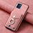 Silikon Hülle Handyhülle Gummi Schutzhülle Flexible Leder Tasche SD1 für Samsung Galaxy A03 Rosegold
