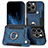 Silikon Hülle Handyhülle Gummi Schutzhülle Flexible Leder Tasche SD10 für Apple iPhone 14 Pro Blau