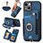 Silikon Hülle Handyhülle Gummi Schutzhülle Flexible Leder Tasche SD12 für Apple iPhone 15 Blau