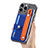 Silikon Hülle Handyhülle Gummi Schutzhülle Flexible Leder Tasche SD3 für Apple iPhone 15 Pro Max Blau