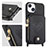 Silikon Hülle Handyhülle Gummi Schutzhülle Flexible Leder Tasche SD4 für Apple iPhone 15 Plus Schwarz