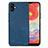 Silikon Hülle Handyhülle Gummi Schutzhülle Flexible Leder Tasche SD4 für Samsung Galaxy A04 4G Blau