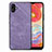 Silikon Hülle Handyhülle Gummi Schutzhülle Flexible Leder Tasche SD4 für Samsung Galaxy A04 4G Violett