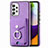 Silikon Hülle Handyhülle Gummi Schutzhülle Flexible Leder Tasche SD4 für Samsung Galaxy A52 4G Violett