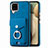 Silikon Hülle Handyhülle Gummi Schutzhülle Flexible Leder Tasche SD4 für Samsung Galaxy M12 Blau