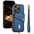 Silikon Hülle Handyhülle Gummi Schutzhülle Flexible Leder Tasche SD5 für Apple iPhone 13 Pro Max Blau