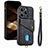 Silikon Hülle Handyhülle Gummi Schutzhülle Flexible Leder Tasche SD5 für Apple iPhone 13 Pro Max Schwarz