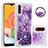 Silikon Hülle Handyhülle Gummi Schutzhülle Flexible Tasche Bling-Bling mit Fingerring Ständer S01 für Samsung Galaxy A01 SM-A015 Violett