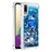 Silikon Hülle Handyhülle Gummi Schutzhülle Flexible Tasche Bling-Bling mit Fingerring Ständer S01 für Samsung Galaxy A02 Blau
