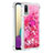 Silikon Hülle Handyhülle Gummi Schutzhülle Flexible Tasche Bling-Bling mit Fingerring Ständer S01 für Samsung Galaxy A02 Pink
