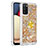 Silikon Hülle Handyhülle Gummi Schutzhülle Flexible Tasche Bling-Bling mit Fingerring Ständer S01 für Samsung Galaxy A03s Gold