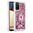 Silikon Hülle Handyhülle Gummi Schutzhülle Flexible Tasche Bling-Bling mit Fingerring Ständer S01 für Samsung Galaxy A03s Rot