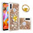 Silikon Hülle Handyhülle Gummi Schutzhülle Flexible Tasche Bling-Bling mit Fingerring Ständer S01 für Samsung Galaxy A11