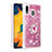 Silikon Hülle Handyhülle Gummi Schutzhülle Flexible Tasche Bling-Bling mit Fingerring Ständer S01 für Samsung Galaxy A20 Rot
